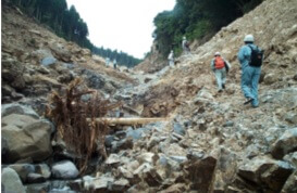 土石流発生原因調査（2003年熊本県水俣市集川）